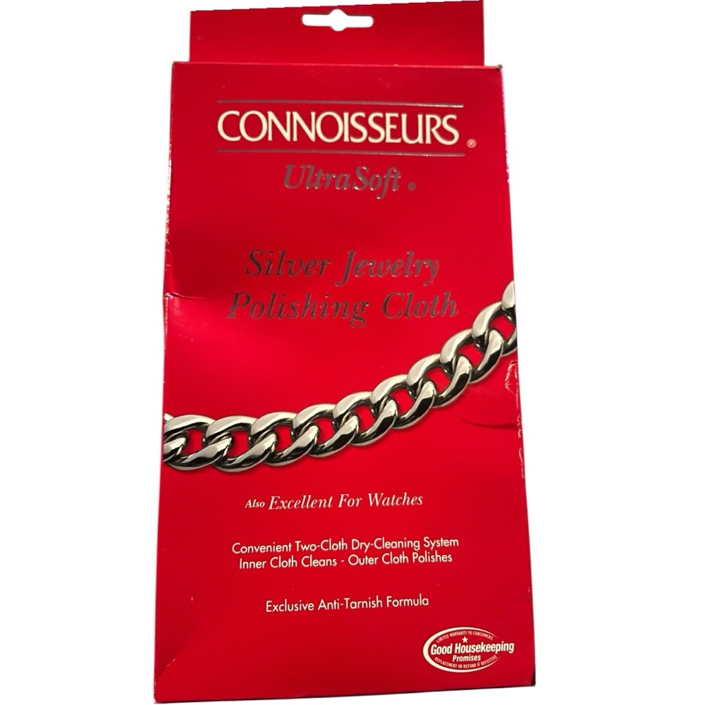 Connoisseurs Silver Jewelry Polishing Convenient 2~Cloth Dry-Cleaning 11" x 14"